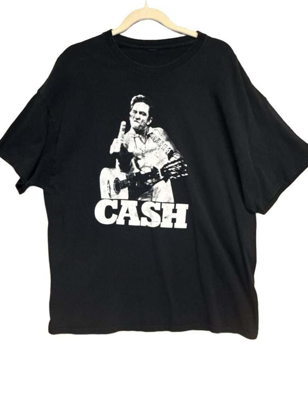 Johnny Cash The Bird T-Shirt Black Graphic Tee